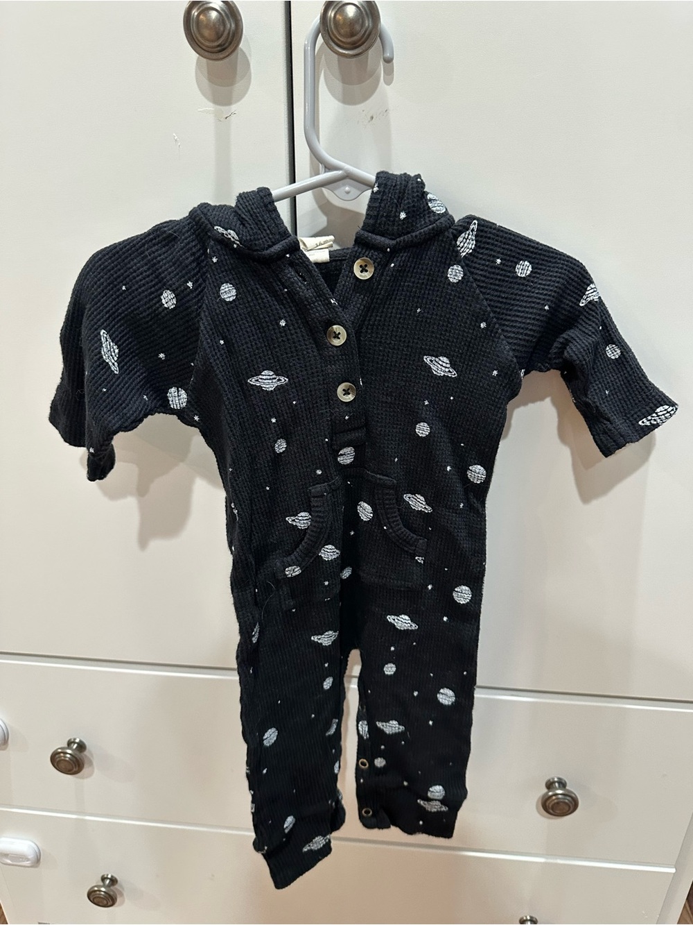 kate quinn Black Planet-Print Hooded One-Piece